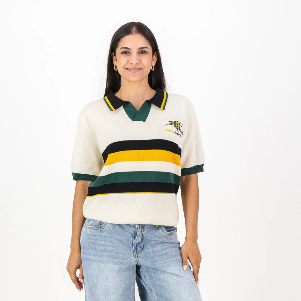 Bafana Bafana YD Stripe SS Knitwear Polo-Ivory