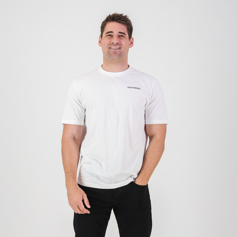 Old School HS Regular Crew Tee-White