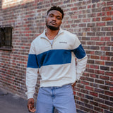 Old School Hoop Quarter Zip Sweat-Navy