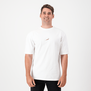 Springboks Pop Badge Boxy Crew Tee-White