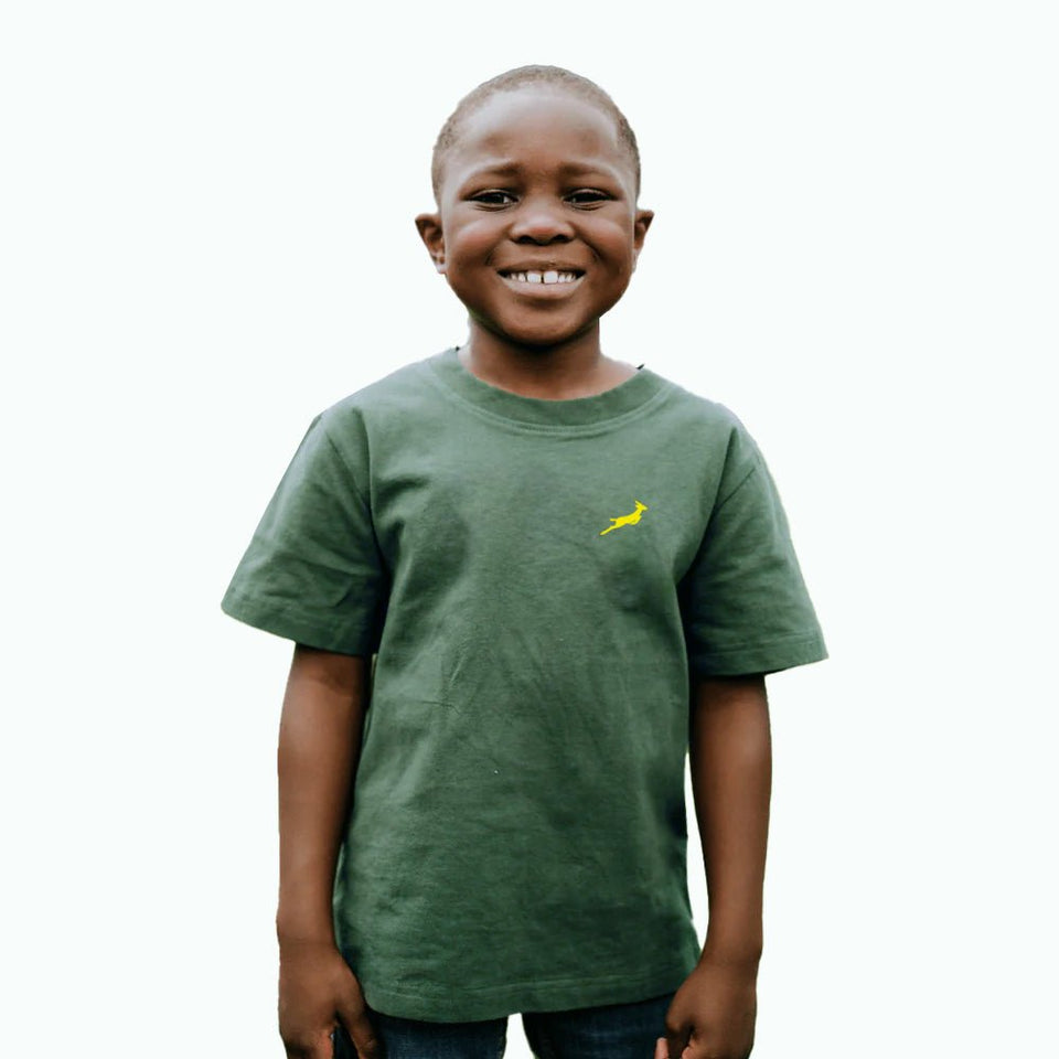 Springboks SML Bok Kids Crew Tee-OS Green