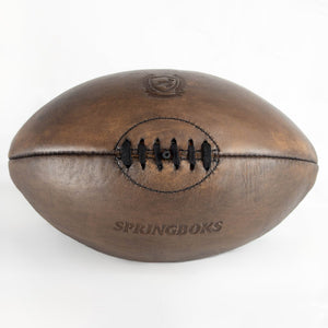 Springboks Leather Rugby Ball-Dark Brown