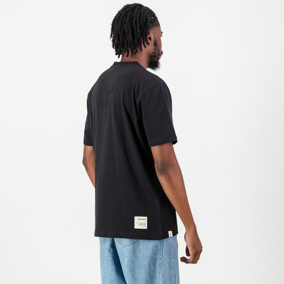 Springboks Outline EMB Regular Crew Tee-Black