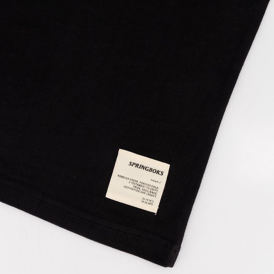 Springboks Outline EMB Regular Crew Tee-Black