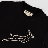 Springboks Outline EMB Regular Crew Tee-Black