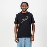Springboks Outline EMB Regular Crew Tee-Black