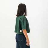 Springboks Pop Badge Ladies Boxy Crew Tee-OS Green