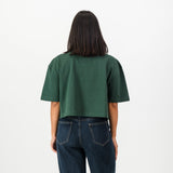 Springboks Pop Badge Ladies Boxy Crew Tee-OS Green