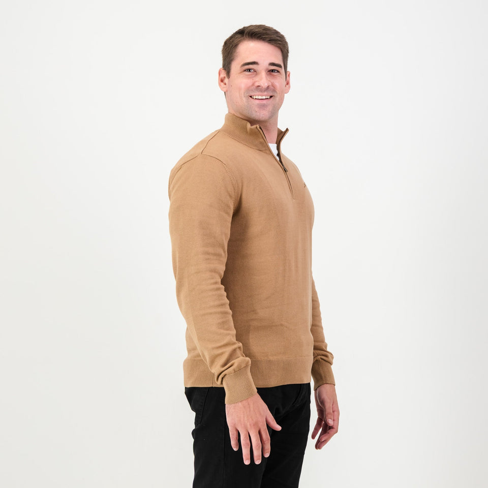 Springboks Quarter Zip Knit-Toffee