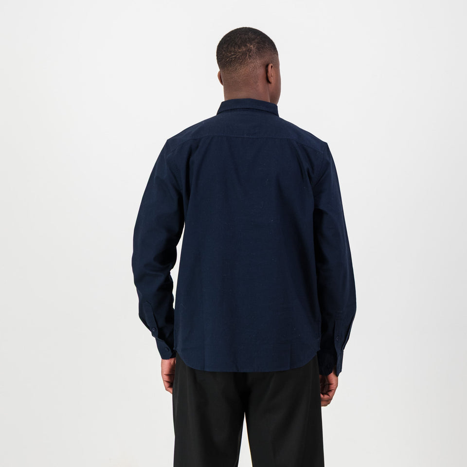 Springboks Tailored LS Oxford Shirt-Navy