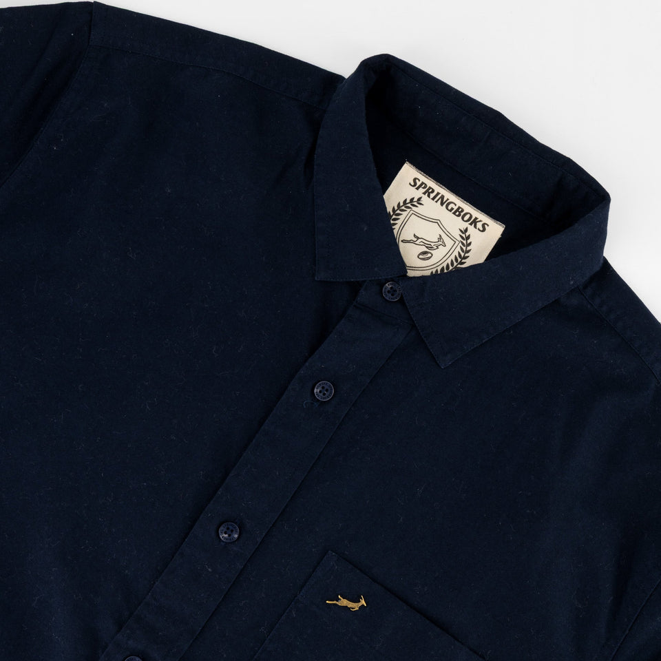 Springboks Tailored LS Oxford Shirt-Navy
