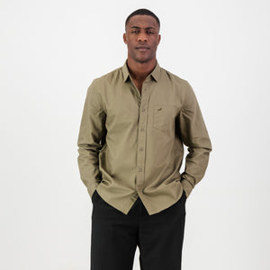 Springboks Tailored LS Oxford Shirt-Taupe