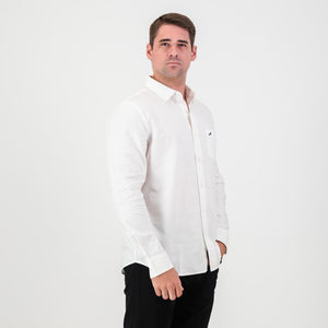 Springboks Tailored LS Oxford Shirt-White