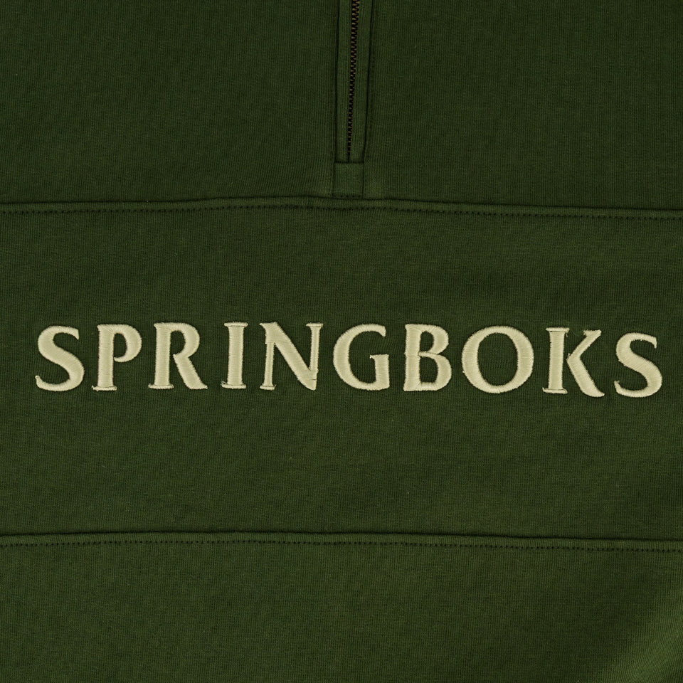 Springboks Word Quarter Zip Sweat-Military Olive