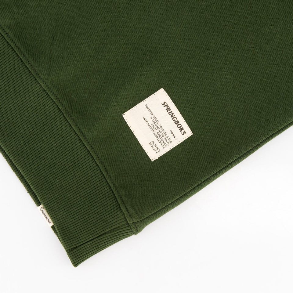 Springboks Word Quarter Zip Sweat-Military Olive