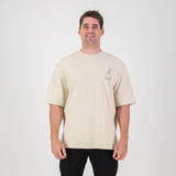 Stillknocks Small Logo Boxy Crew Tee- Ivory