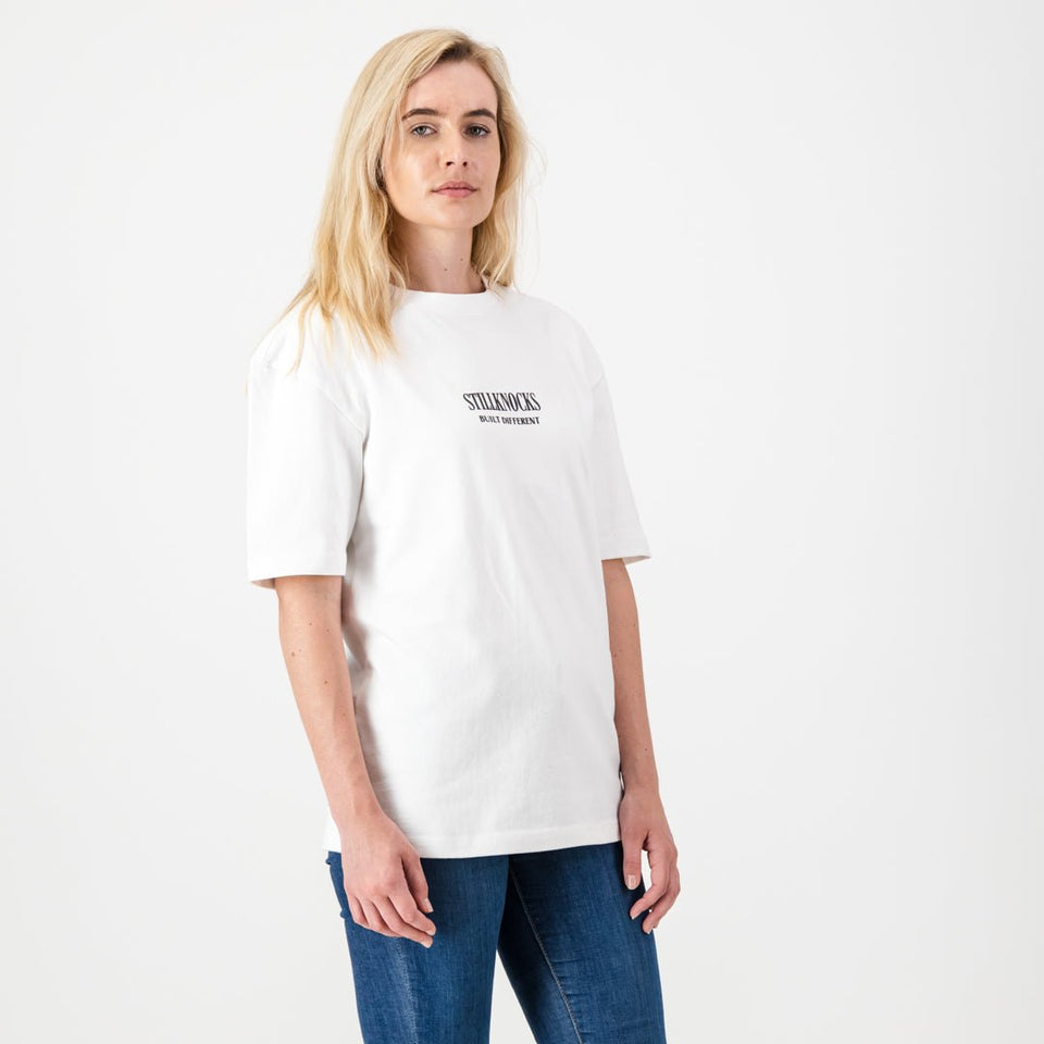 Stillknocks Graphic Boxy Crew Tee Old-White
