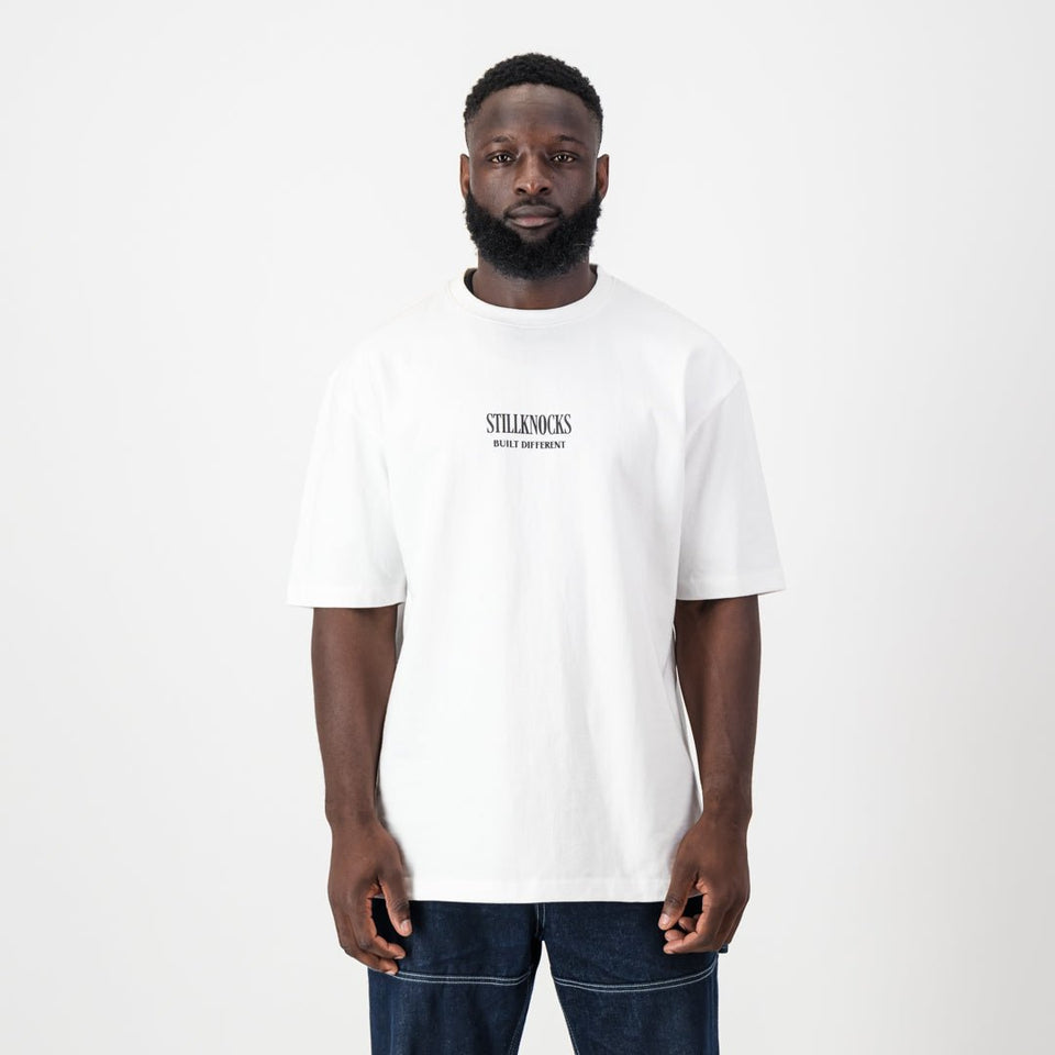 Stillknocks Graphic Boxy Crew Tee Old-White
